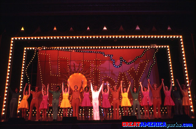 Holiday!
Santa Clara, CA
This is the finale of a 1977 performance of "Holiday".
From left to right: Michael Rodriguez, unidentified female, Ray Napolitano, Kathy, Charles Fulcher, Deanna, Steve Seither, Donna Miller, Steve Scott, Terri Homberg, Bob Lowe, Desiree Goyette, Joe Foronda, Terri, Jim Miller, Irene Liu, Rich Smith, and Peggy.
