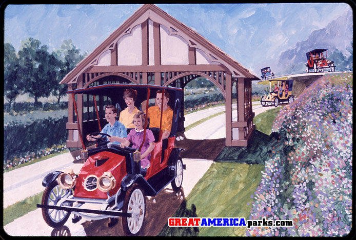 Le Taxi
concept art of the Le Taxi antique car ride by Arrow Development (later Arrow Dynamics) in European Village
