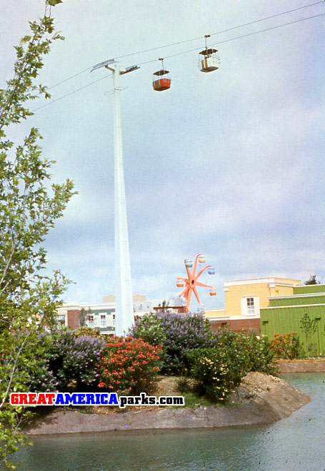 Astroway
Von Roll skyride above Astroworld; the orange Astrowheel is in the background
