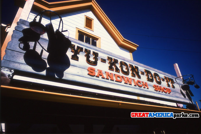 Yu-Kon-Do-It Sandwich Shop -- Yukon Territory
This was later renamed Roy Rogers as part of an effort to increase exposure of other Marriott brands in the parks.
