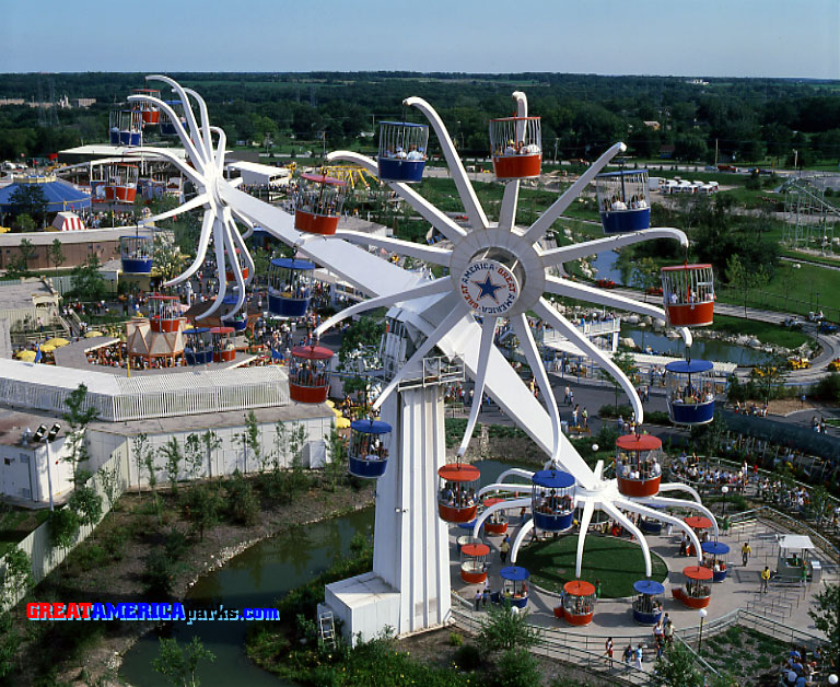 Sky Whirl, yes!
Gurnee, IL -- 1977
This is perfect view of the Sky Whirl from the Southern Cross skyride.
Keywords: Gurnee