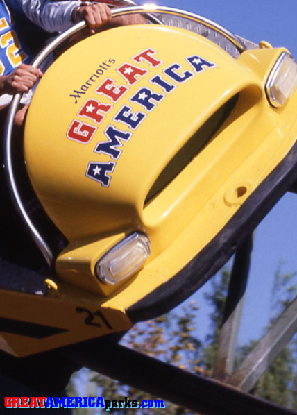 park logo on front
The park's logo is proudly displayed on the front of a car on [i]Willard's Whizzer[/i]. This is a closeup taken from the full shot seen in the next image in the album.
