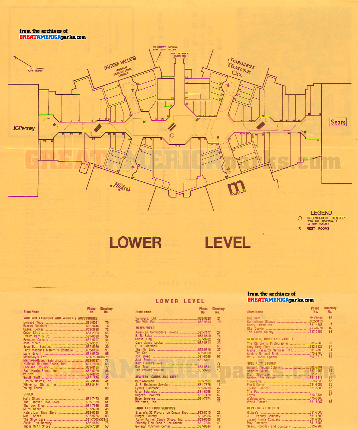 3. Randall Park Mall directory, lower level
1977 Randall Park Mall directory
