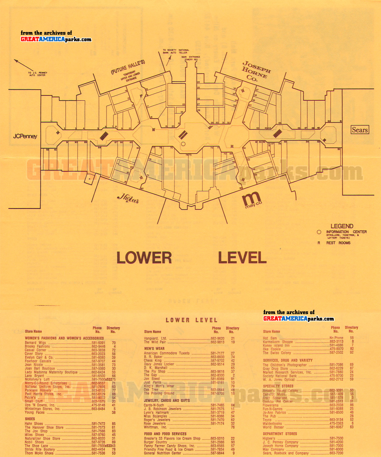 3. Randall Park Mall directory, lower level
1977 Randall Park Mall directory
