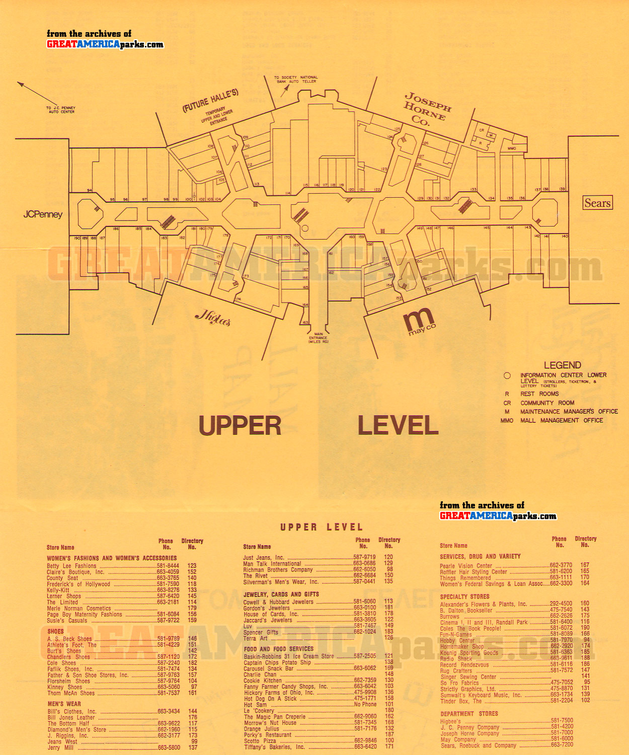 2. Randall Park Mall directory, upper level
1977 Randall Park Mall directory
