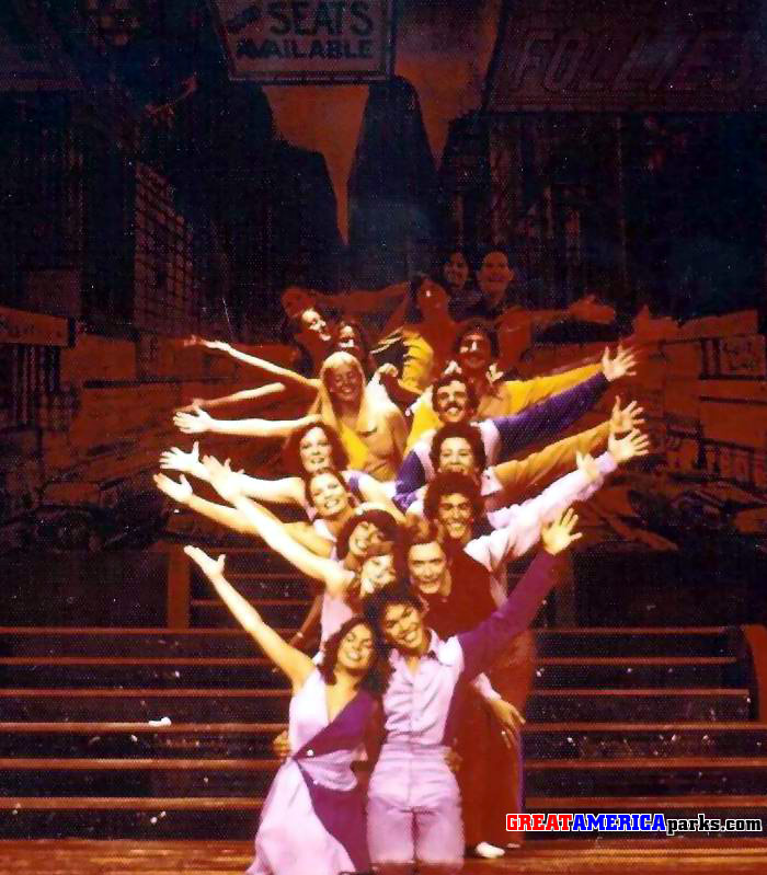 Broadway'77
This was a posed picture of the cast of Broadway '77.  Someone in the cast knew a professional photographer and asked them to come in and take cast pictures for us to purchase.  I seem to remember us trying alot of different poses!.
