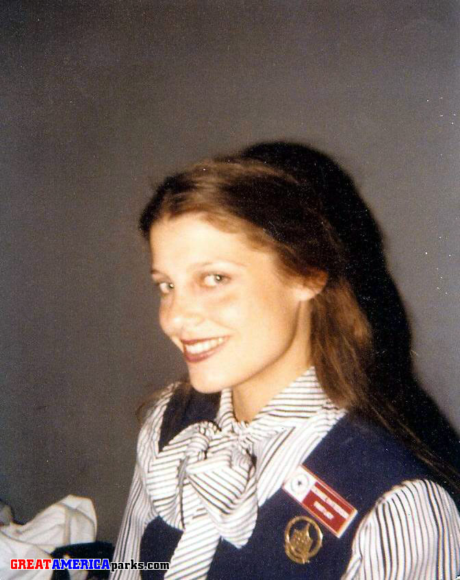 Desiree 1st Lady
Here is Desiree in the hallway to the stagedoor of the Grand Music Hall.
She came to see us between performances whenever she was passing by on the service road.  There was a long table kept in the hallway for quick changes that we used to pile our costumes on - you can see a Star Wars costume behind her on the table.  We used to pile the costumes in  backwards order of the show and it would take us 10-15 minutes between each show to 'pre-set' costumes! 
