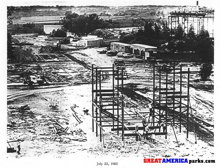 07.22.80
The first segments of the structure of the ride are put into place.
