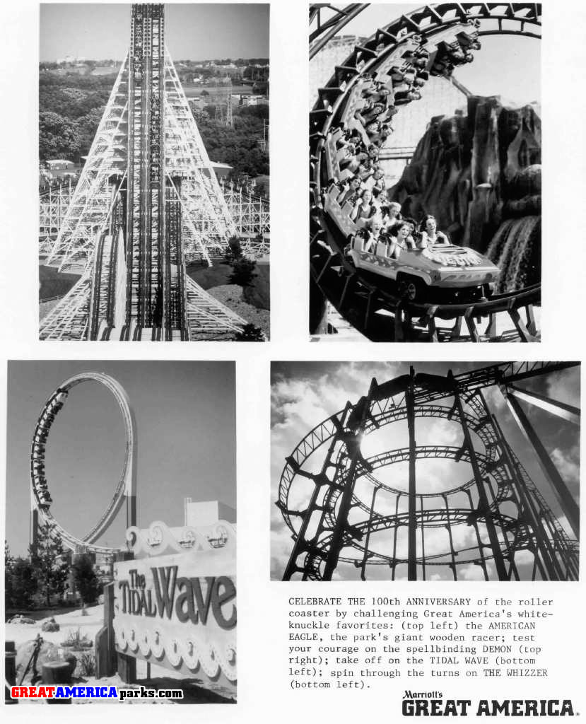 1984 American Eagle, Demon, Tidal Wave, Whizzer
This was from the 1984 Gurnee Press Kit.  Notice, the Tidal Wave photo is from Santa Clara.
