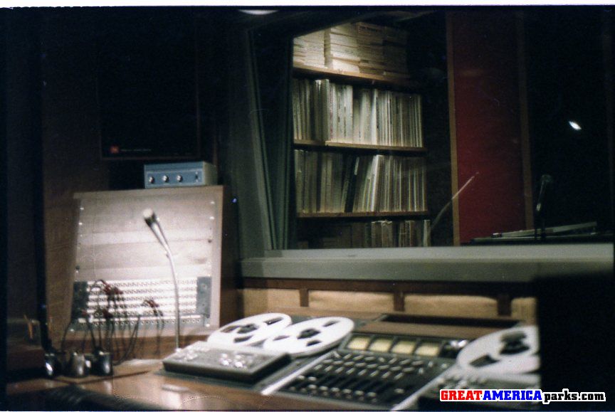 Studio console and voice booth
