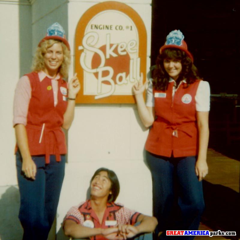 Mary Whitehead, Mark Talan, and Christine Wiener in front of Engine Co. #1 Skeeball.
