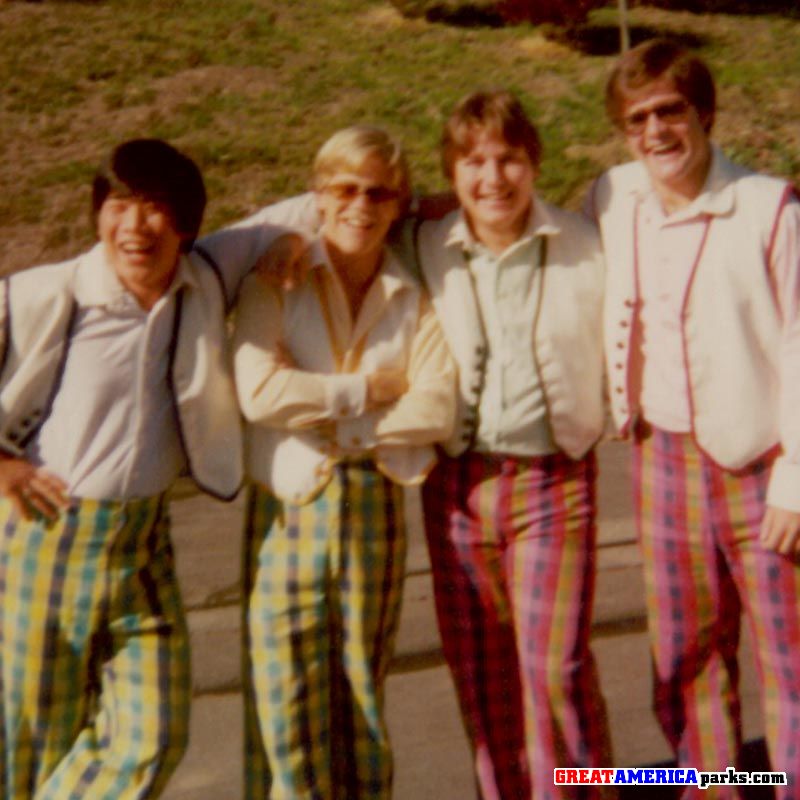 Barbershop quartet backstage
