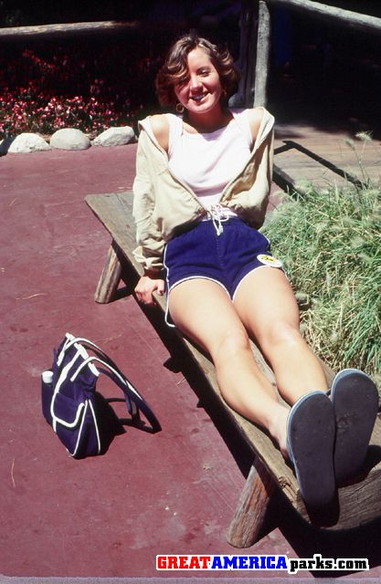 Cecilia catching some rays in Frontierland.
